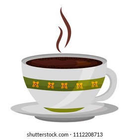 hot beverage decorative coffee cup on dish