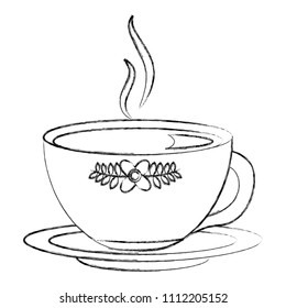 hot beverage decorative tea cup on dish