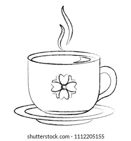 hot beverage decorative tea cup on dish