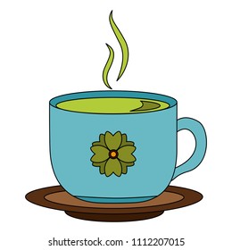 hot beverage decorative tea cup on dish