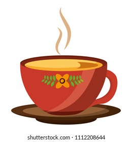 hot beverage decorative tea cup on dish