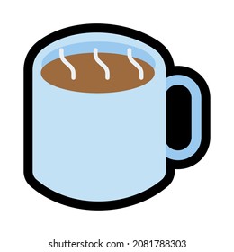 Hot beverage emoji symbol flat design isolated on white background