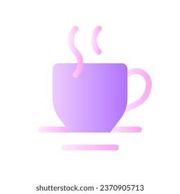 Hot beverage flat gradient two-color ui icon. Morning tea. Coffee break. Calming and refreshing drink. Simple filled pictogram. GUI, UX design for mobile application. Vector isolated RGB illustration