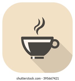 Hot beverage icon concept.
Vector illustration of a coffee cup.