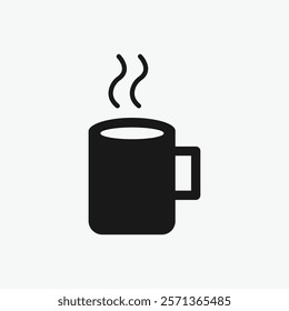 Hot beverage in a mug graphic design