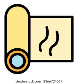 Vector de contorno de icono de betún caliente. Reparación del techo. Color del hogar de construcción