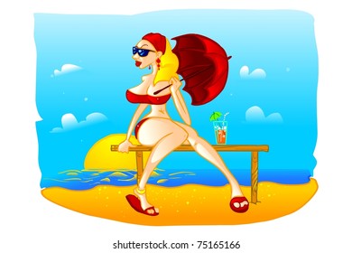 Hot Blond on the Beach