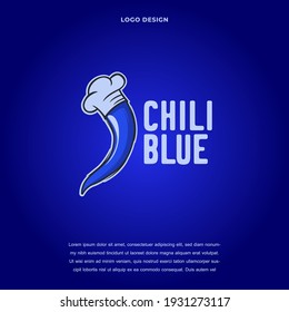 Hot blue chili pepper icon logo design vector illustration. blue chili pepper Creative logo design color editable