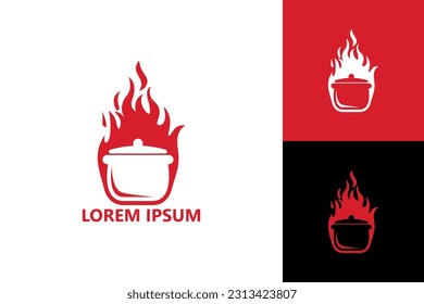Hot boil cooking logo template design vector