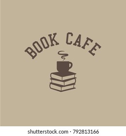 Hot book coffee caafe logo