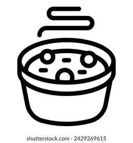 Hot borsch pot icon outline vector. Traditional vegetable borscht recipe. Cooking beetroot soup