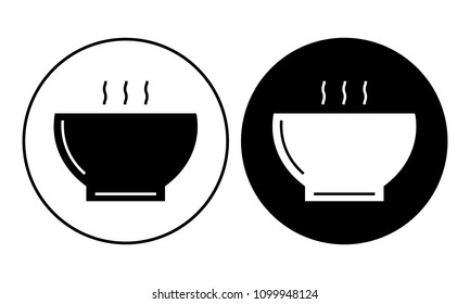 Hot bowl of soup icon