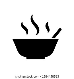 Hot bowl of soup icon isolated on white background. Vector illustration.