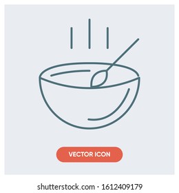 hot bowl with spoon soup vector icon