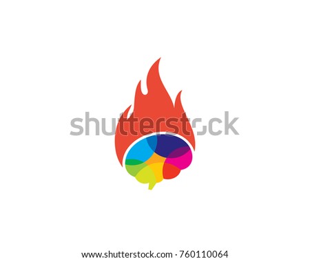 Hot Brain Icon Logo Design Element