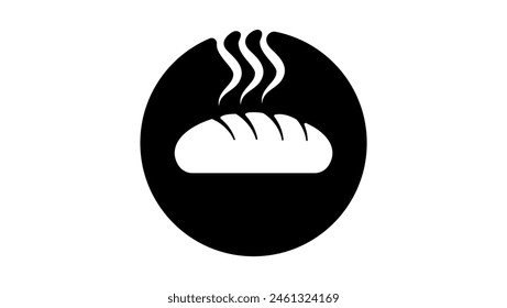 Hot bread, black isolated silhouette