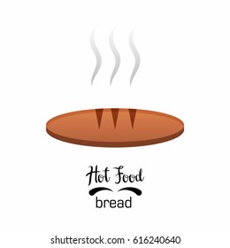 hot bread / hot food on white background, vector illustration