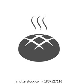 Hot bread graphic icon. Loaf bread isolated sign on white background. Vector illustration