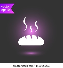 Hot bread icon. Bakery sign. EPS 10 flat symbol