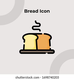 Hot Bread Icon with Filled Outline Style, Easter Theme, Vector Editable 