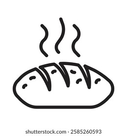 Hot bread icon Isolated flat vector in outline
