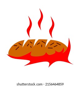 hot bread icon vector with modern design