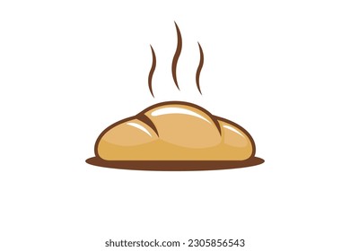 Hot bread logo design vector flat modern isolated illustration