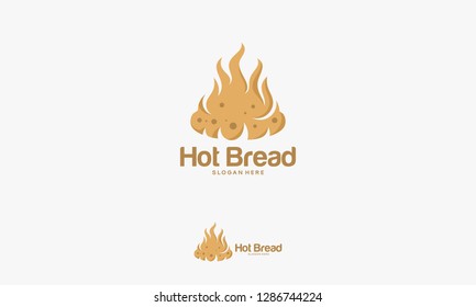 Hot Bread logo designs concept, Bakery logo designs vector