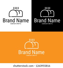 hot bread  modern outline logo, flat bakery design and brand concept, vector illustration 