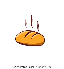 pan caliente con humo del diseño vectorial del horno. perfecto para la panadería o el adorno