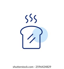 Hot breakfast toasted bread. Pixel perfect, editable stroke vector icon