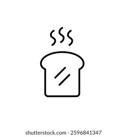 Hot breakfast toasted bread. Pixel perfect, editable stroke vector icon