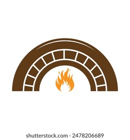 logotipo de horno de ladrillo caliente que se puede utilizar para la empresa de pizza , Ilustración vectorial plana