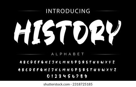 Hot brush alphabet duo. Vector script.