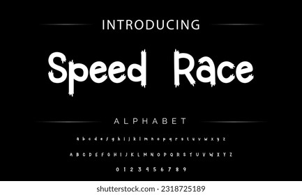 Hot brush alphabet duo. Vector script.