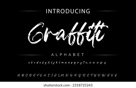 Hot brush alphabet duo. Vector script.