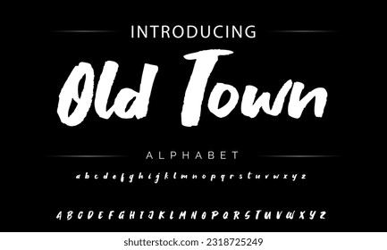 Hot brush alphabet duo. Vector script.