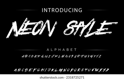 Hot brush alphabet duo. Vector script.