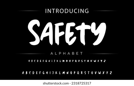 Hot brush alphabet duo. Vector script.