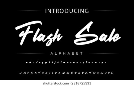 Hot brush alphabet duo. Vector script.