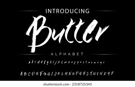 Hot brush alphabet duo. Vector script.