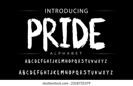 Hot brush alphabet duo. Vector script.