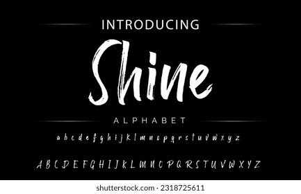 Hot brush alphabet duo. Vector script.