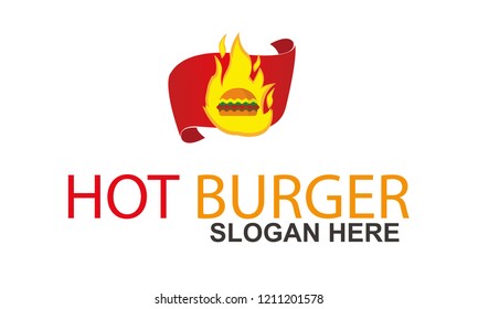 Hot Burger icon. Vector illustration