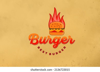 Hot Burger Logo Designs Inspiration, Vector Illustration