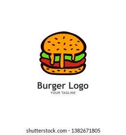 Hot Burger Logo  Stock Image 