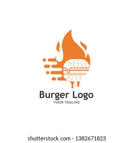 Hot Burger Logo  Stock Image 