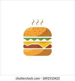 BURGER CALIENTE, adecuado para cualquier restaurante de comida rápida, icono, etc.