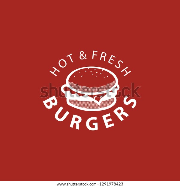 Hot Burgers Vector Logo Fast Food Stock Vector Royalty Free 1291978423 Shutterstock 5799