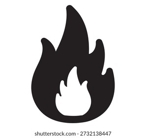 Um ícone de chama de fogo quente.